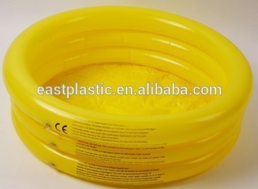 PVC Inflatable Solid Color Yellow Round Baby Swimming Pool